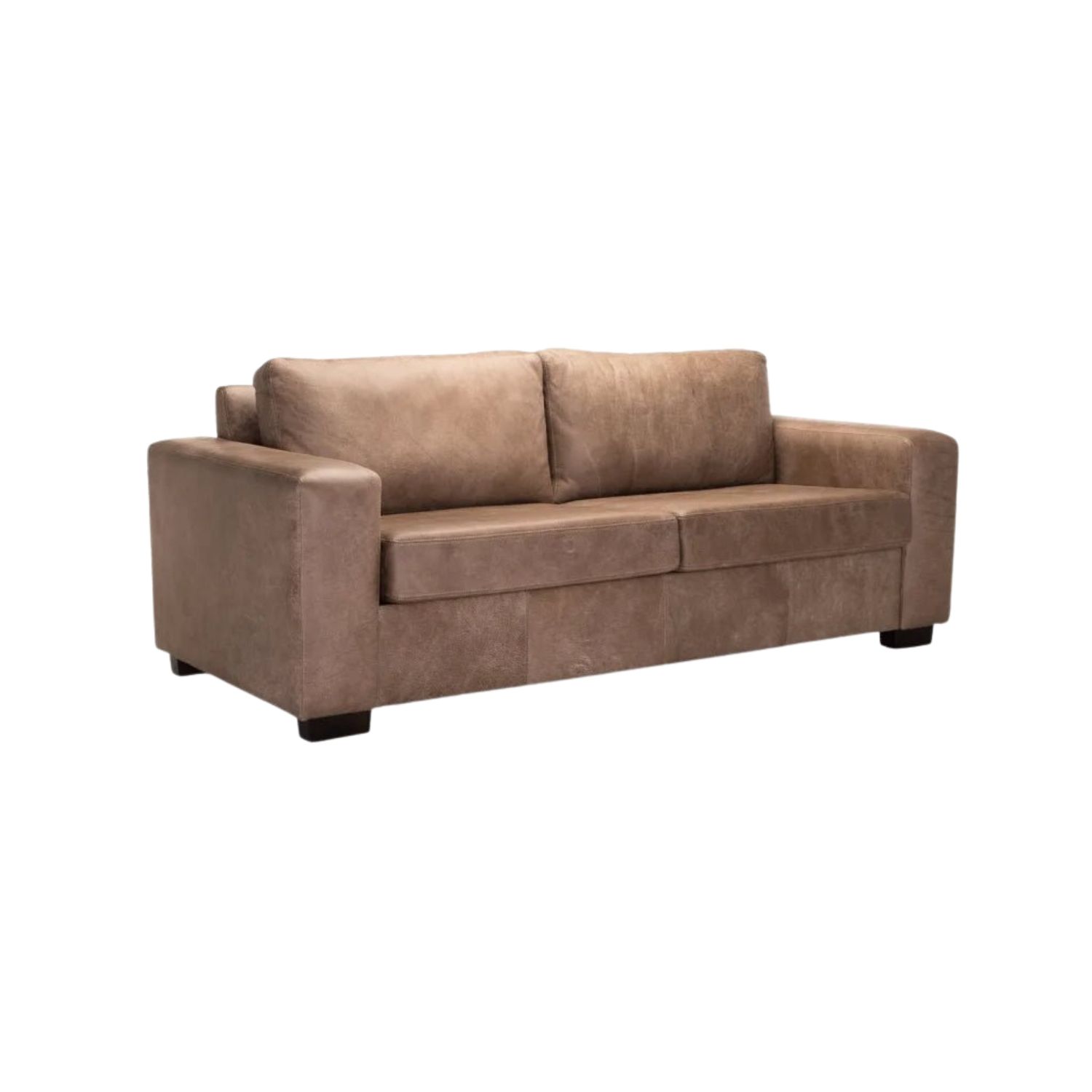 Genuine Leather 3 Seater Sofa Couch - Buffed Taupe