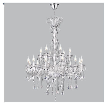 Polished Chrome Chandelier with Crystals