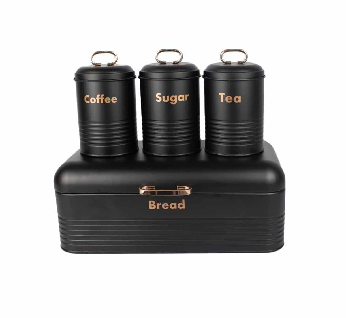 Homepro - 4Pc Retro Bread Bin Set - Black | LEROY MERLIN South Africa