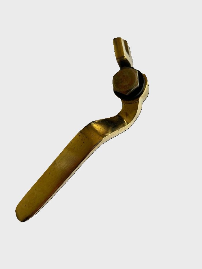 BRASS PLATED ALUMINIUM WINDOW HANDLE FOR STEEL WINDOW (RIGHT)