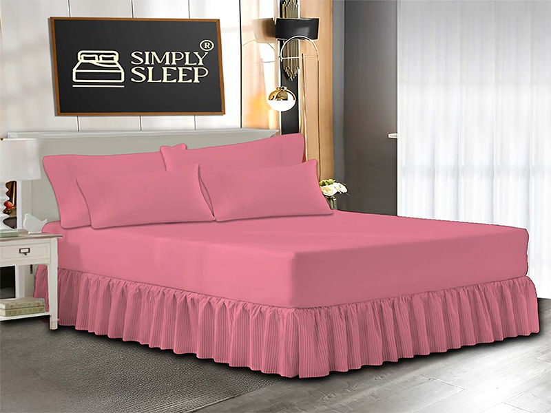Simply Sleep - Everyday Collection - 05 Piece Combo Set - 90GSM - Old Rose - King (1pc)