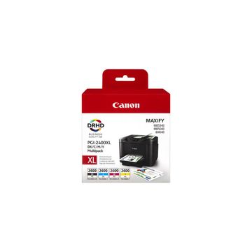 Canon 2400XL Black Cyan Magenta Yellow Original High Yield Ink Cartridge Multipack - PGI-2400XL