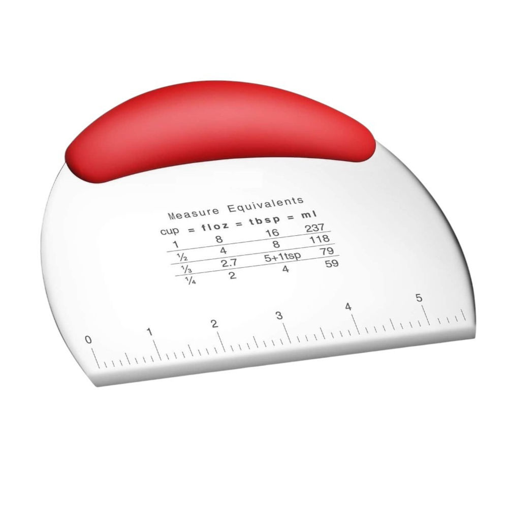 Stainless Steel Dough Scraper and Cutter - Red - 2 Pack