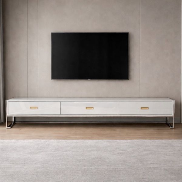 Prestige Home - Florence TV Stand - White & Silver
