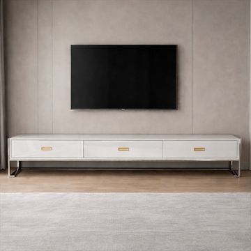 Prestige Home - Florence TV Stand - White & Silver
