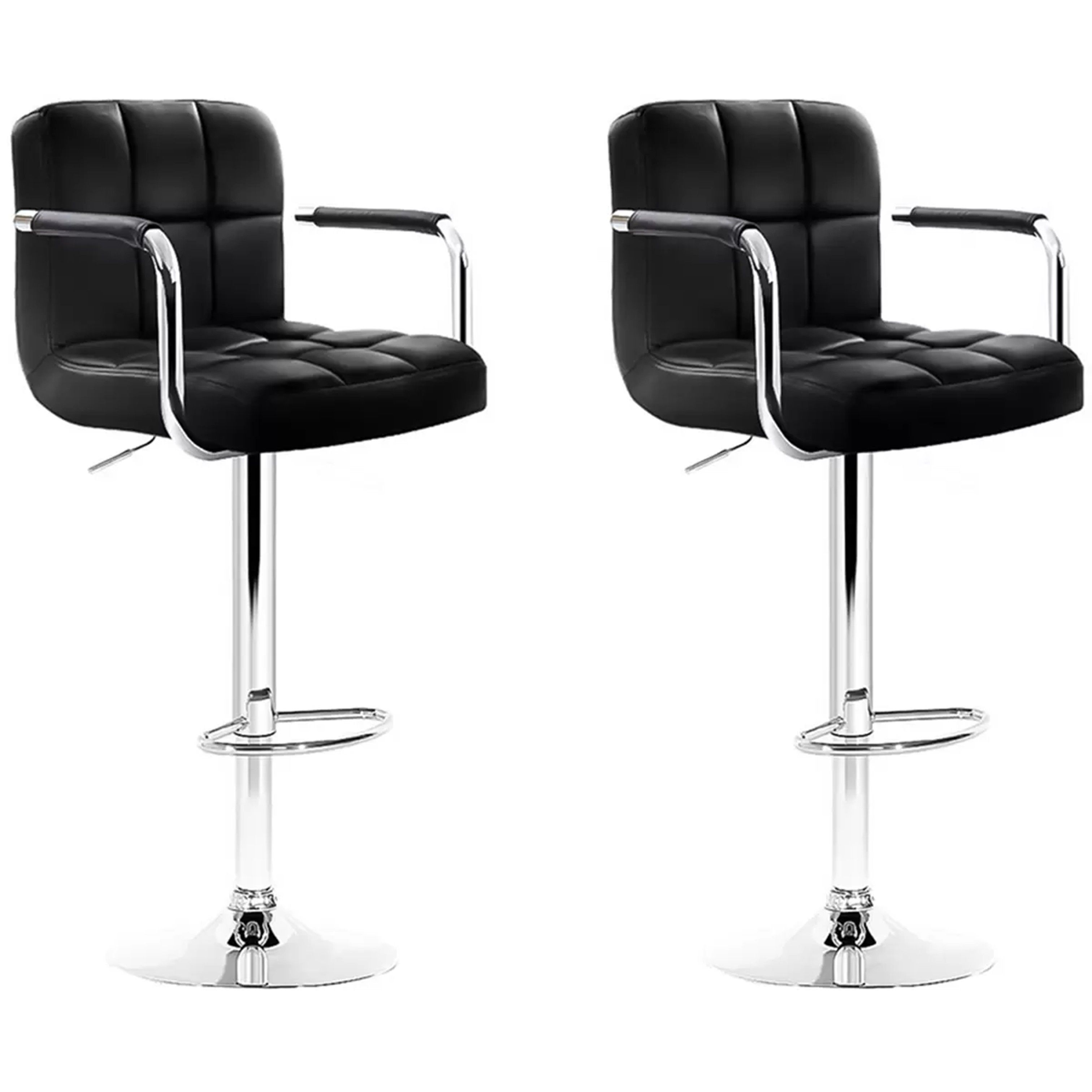 Madiega Furniture - Black Adjustable Chrome Bar Stool Bundle (5 units)