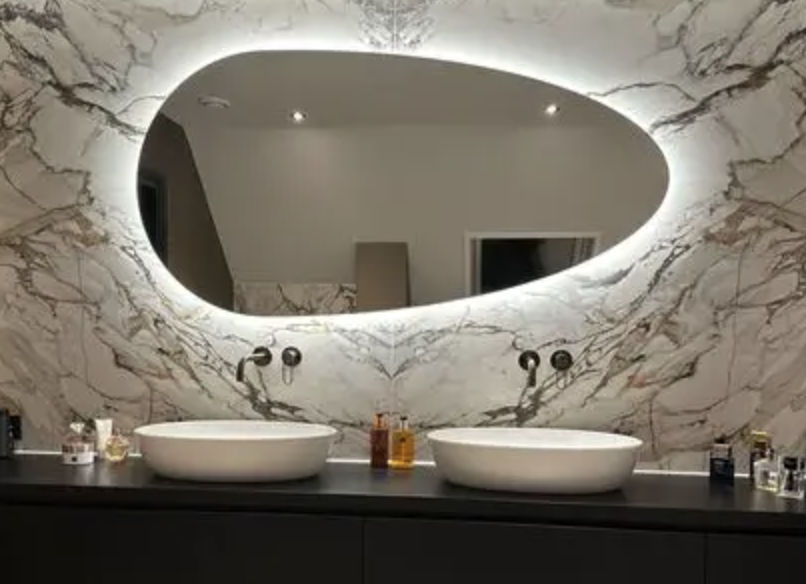 Gabriella Cool White Irregular Mirror 65cmx130cm