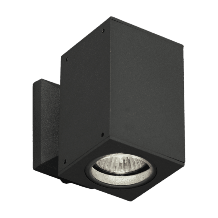 Square Die Cast Aluminium Wall Bracket Down or Up Facing Glass Cover