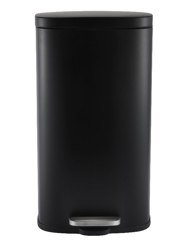 MODENA RECTANGLE  30L STEEL PEDAL BIN  - SOFT CLOSE LID - BLACK MATTE