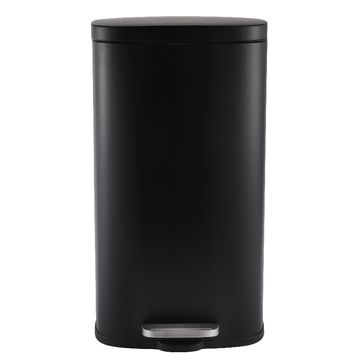 MODENA RECTANGLE  30L STEEL PEDAL BIN  - SOFT CLOSE LID - BLACK MATTE