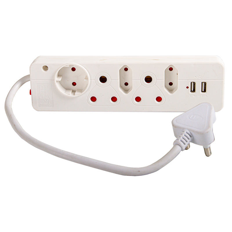 UNITED ELECTRICAL 5 Way Multiplug With 2 USB Ports