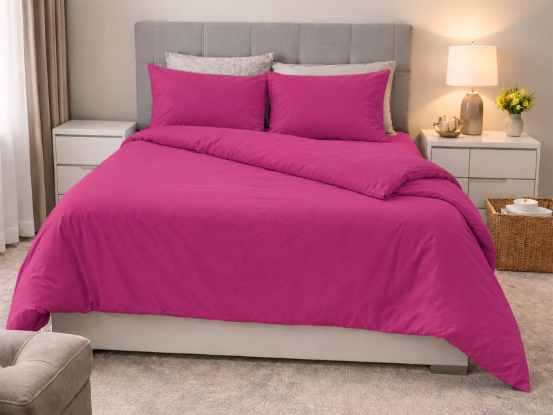 Everyday Collection Duvet Cover Set - Plain - 90GSM - Fuchsia Purple - King - (06 Sets)