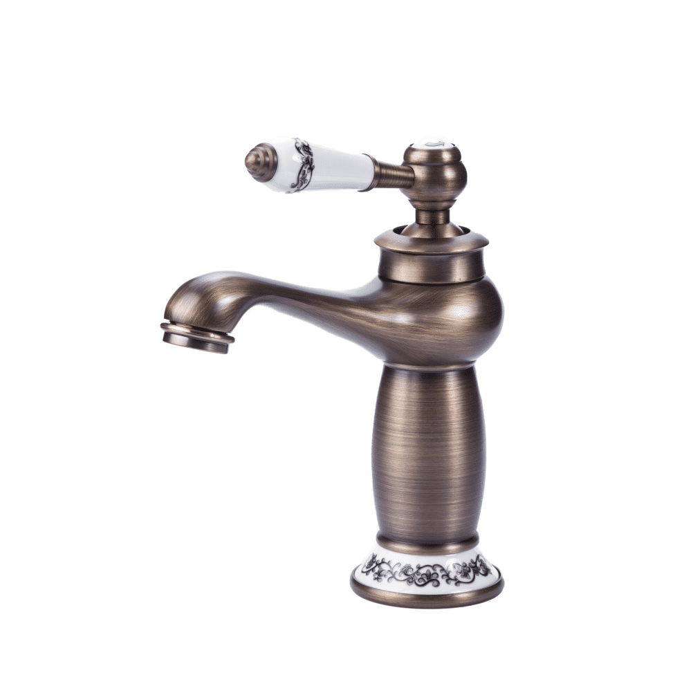 TBTF002- Floral and brass basin mixer