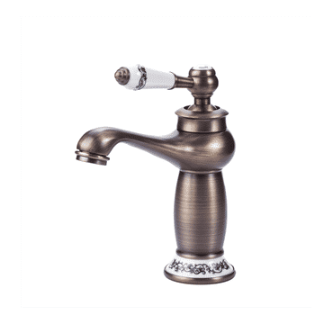 TBTF002- Floral and brass basin mixer