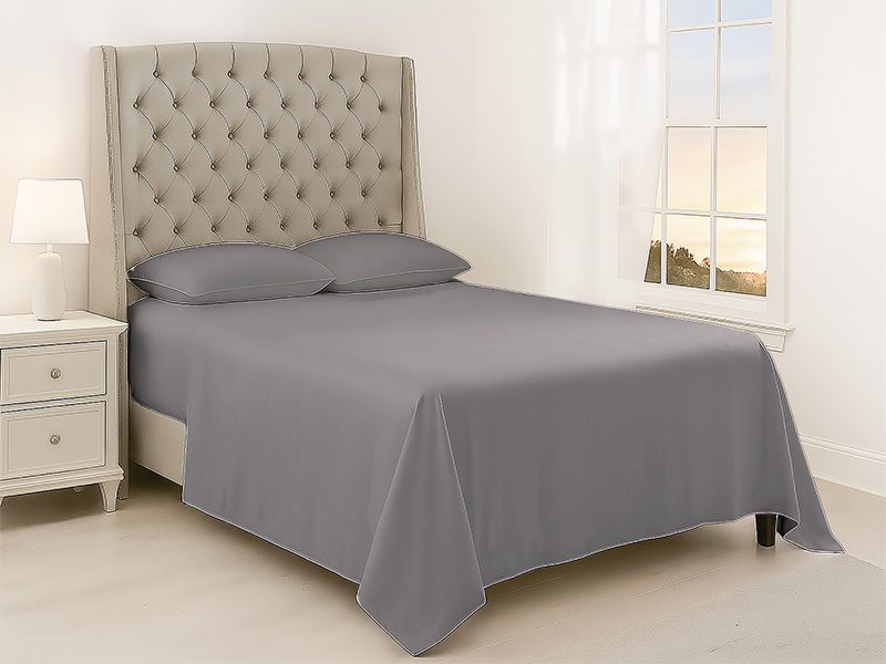 Simply Sleep - Everyday Collection Flat Sheet - 90GSM- Gray Flannel - Single xl (30pc)