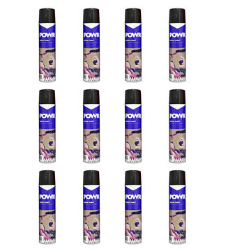 POWR Spray Paint STD 300ml Black Satin ( 12 Pack )