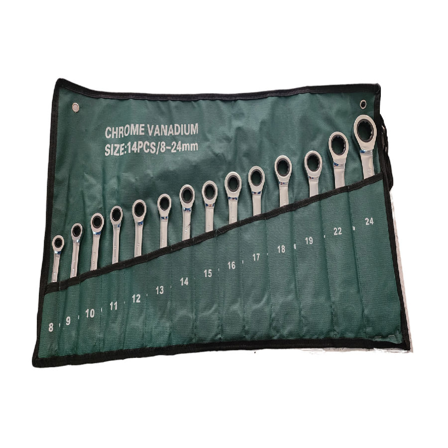 14-piece Chrome Vanadium Ratchet spanner set