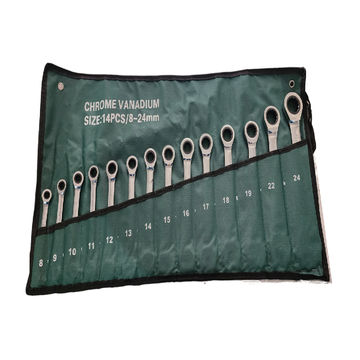 14-piece Chrome Vanadium Ratchet spanner set