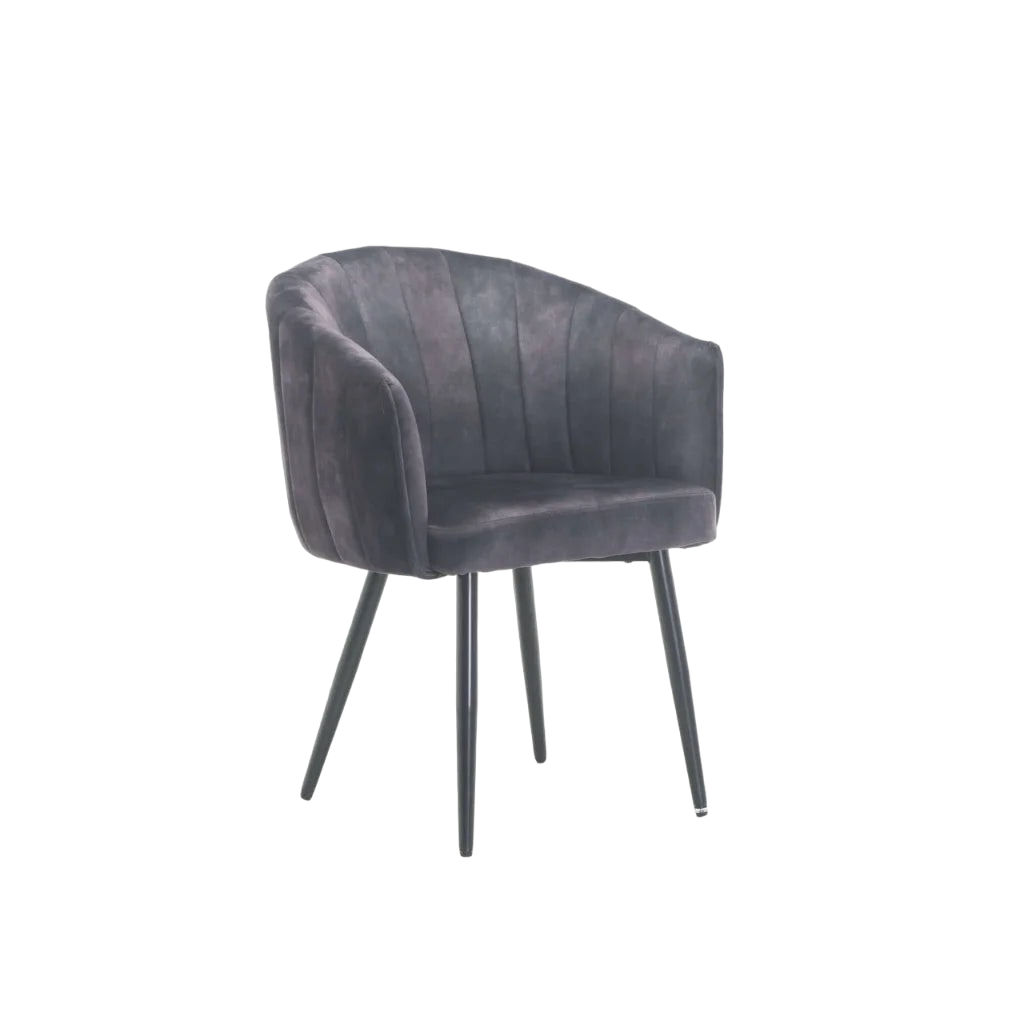 Vividitto - Patiza Deluxe Velvet Dining Chair -Grey