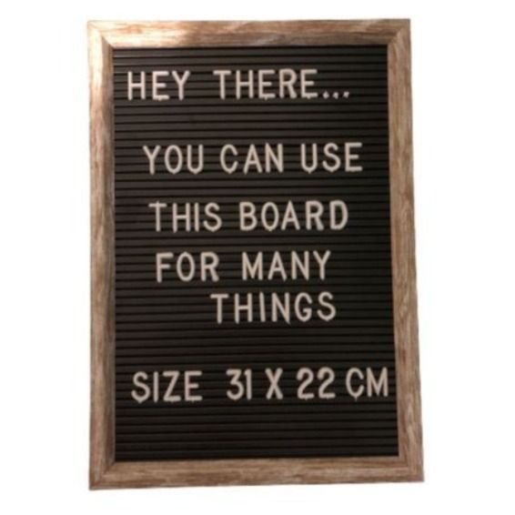 Black Plastic Letter Board - 31 x 22cm With 4 x Letter & Number Sheets