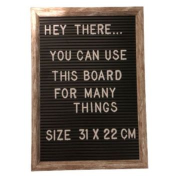 Black Plastic Letter Board - 31 x 22cm With 4 x Letter & Number Sheets