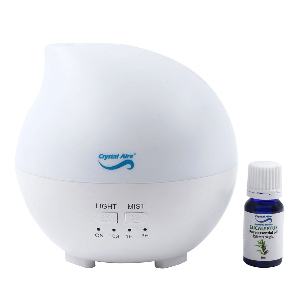 Crystal Aire Aroma Raindrop Diffuser with 10ml Eucalyptus Essential Oil