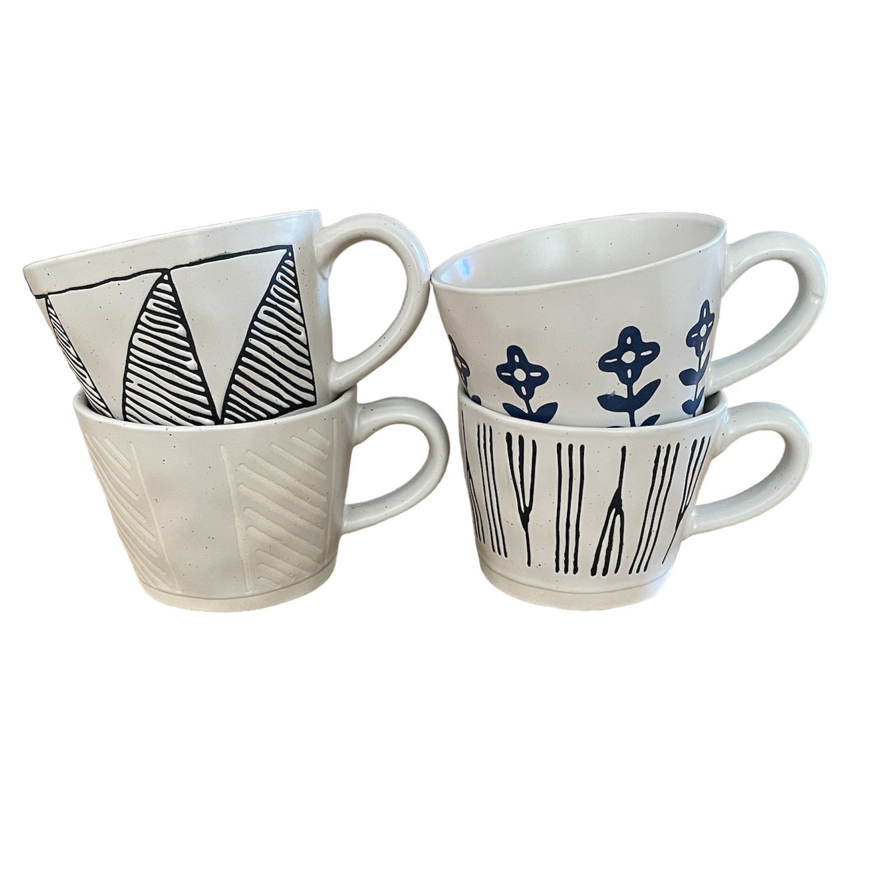 4 piece Hand Painted Coffee Cup Set