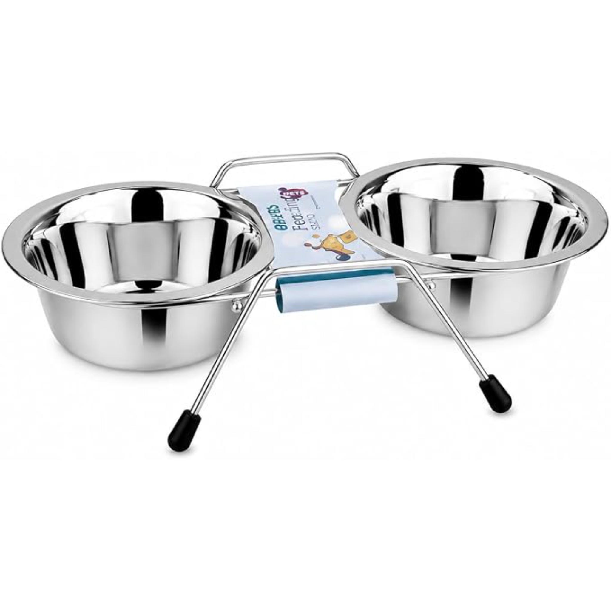 Double Dinner Pet Feeding Bowl Set 2 x 850ml