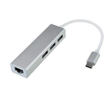 3 Port USB 3.0 Hub with ethernet & type C
