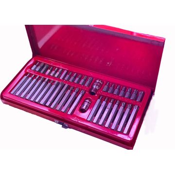 40 Piece Hex Spline Star Torx Socket Bit Set