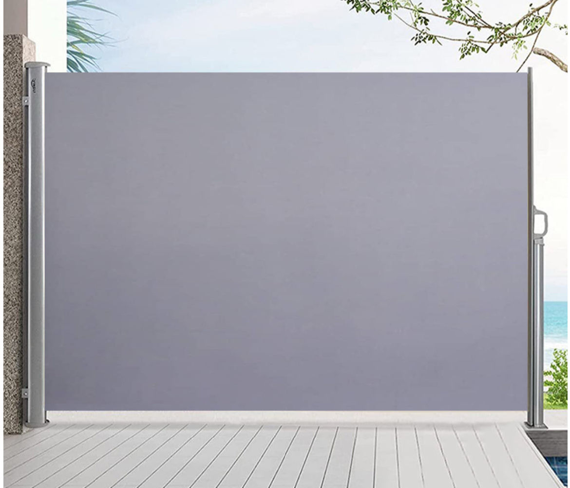 Retractable Wind & Privacy Single Sided Screen - GRAY