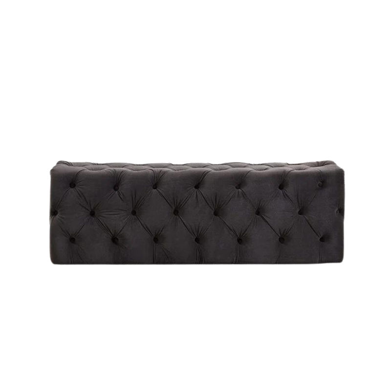 Dia Tufted Rectangle Cocktail Non-Storage Ottoman - Black