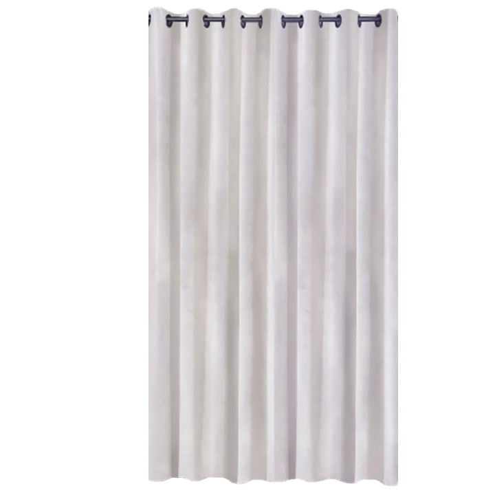 Matoc Readymade Curtain -Velvet -White -Eyelet -Lined -230cm W x 221cm H
