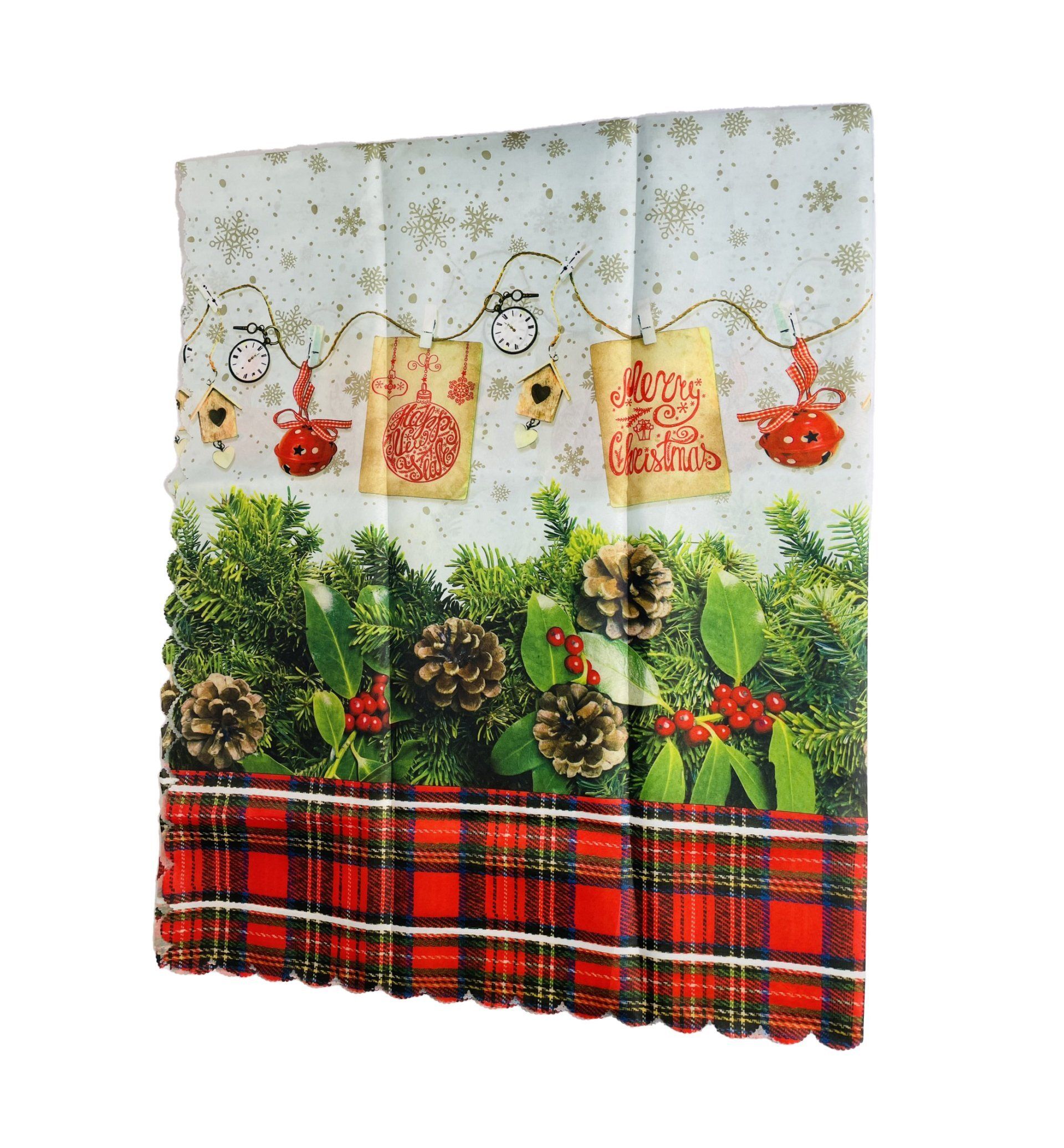 TABLECLOTH WITH BIRDHOUSE & POCKETWATCH 150X240CM