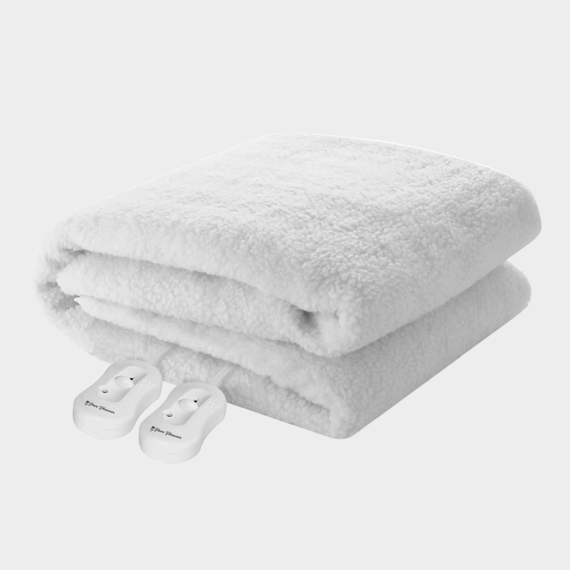 Pure Pleasure - King Sherpa Fitted Electric Blanket W/ Elastic Straps 183X188