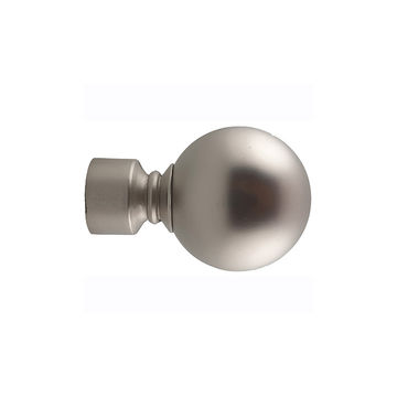 Matoc Designs Finial for 25mm Curtain Pole - PLAIN BALL Silver (Pack of 2)