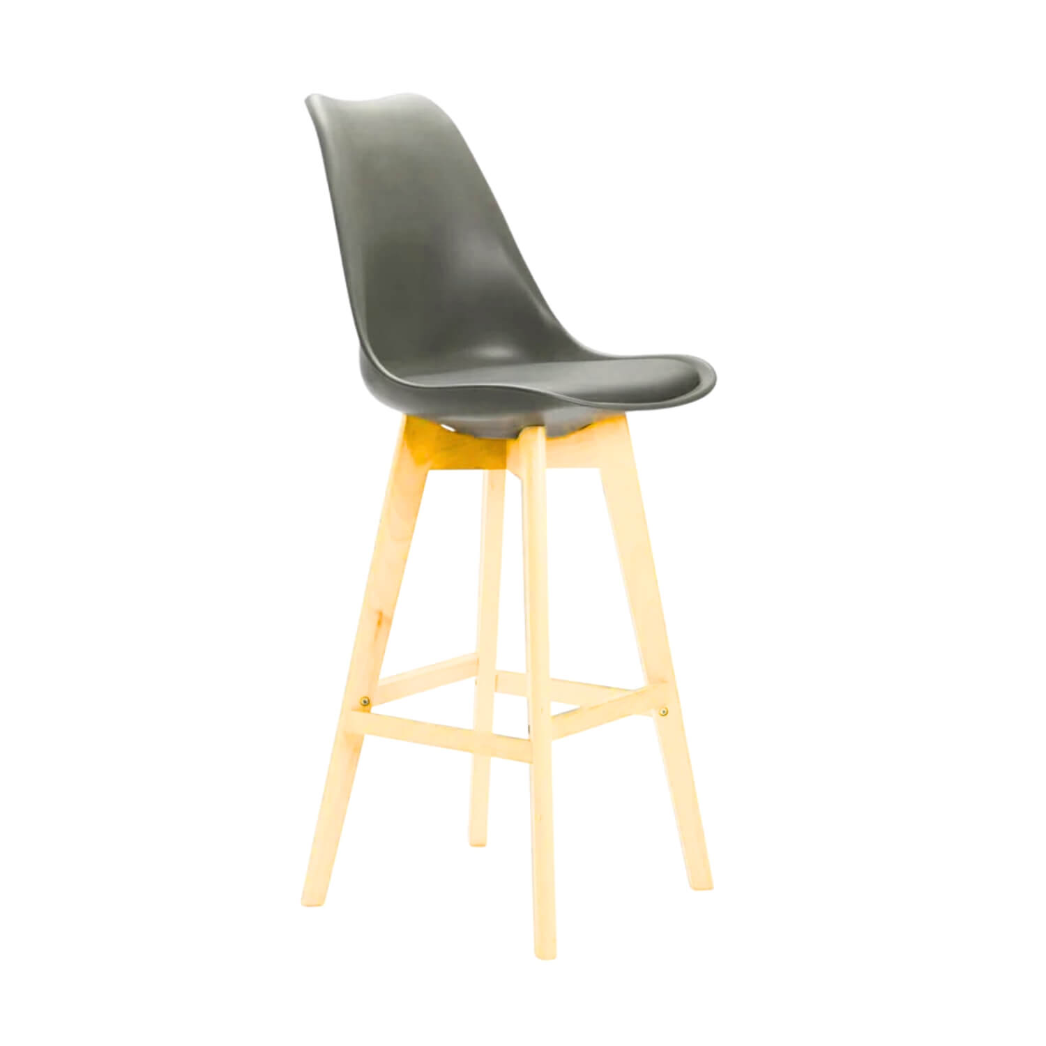 Dark Grey Wooden Leg Barstool