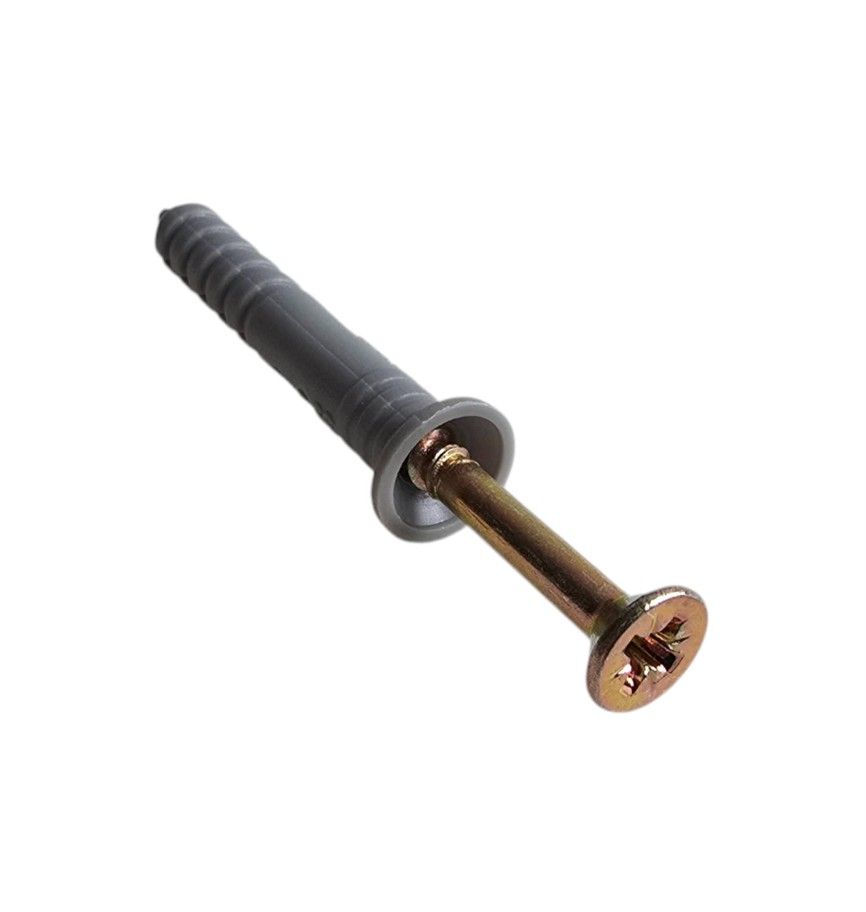 NT TOOLS Nail-In Anchor (Wall Plug & Screw) 6x40mm Bulk Pack of 100