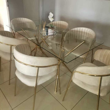 IG Furn- JY 6 Seater Dining Set Cream