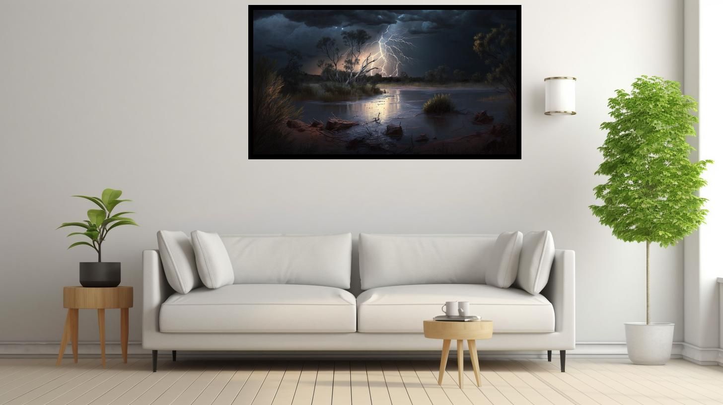 Canvas Wall Art - Canvas Wall Art- Lightning in the Bush - B1187 [120 x 80 cm]