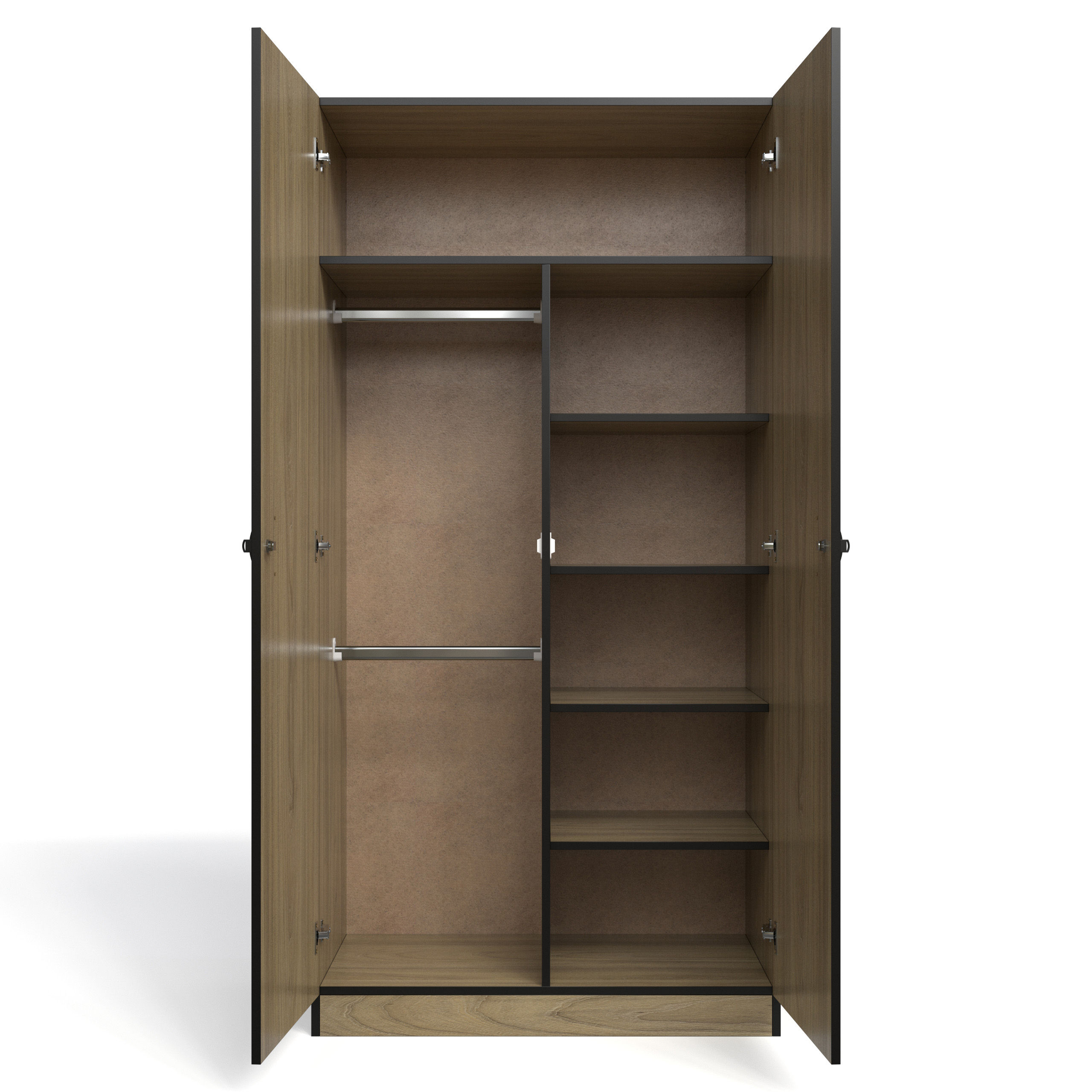 Price Cut - 2 Door Combo Wardrobe - Swiss Elm