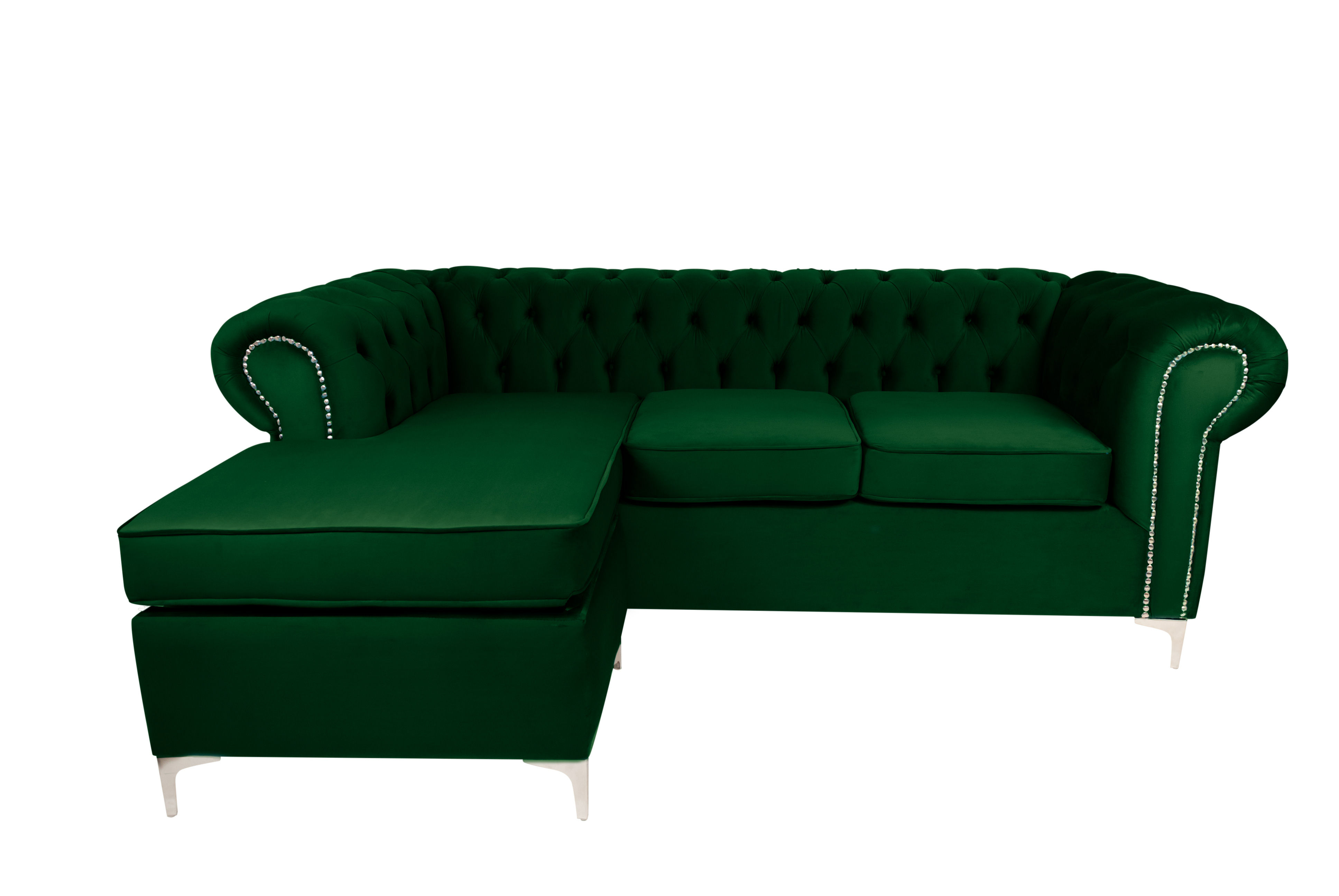 Odel Chesterfield 3 Seater Couch -  Emerald Green