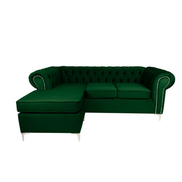 Odel Chesterfield 3 Seater Couch -  Emerald Green