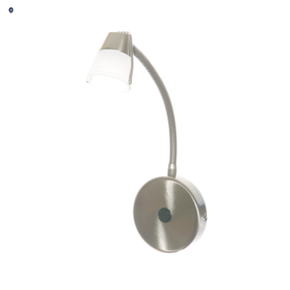 Satin Chrome Wall Fitting with Flexible Arm