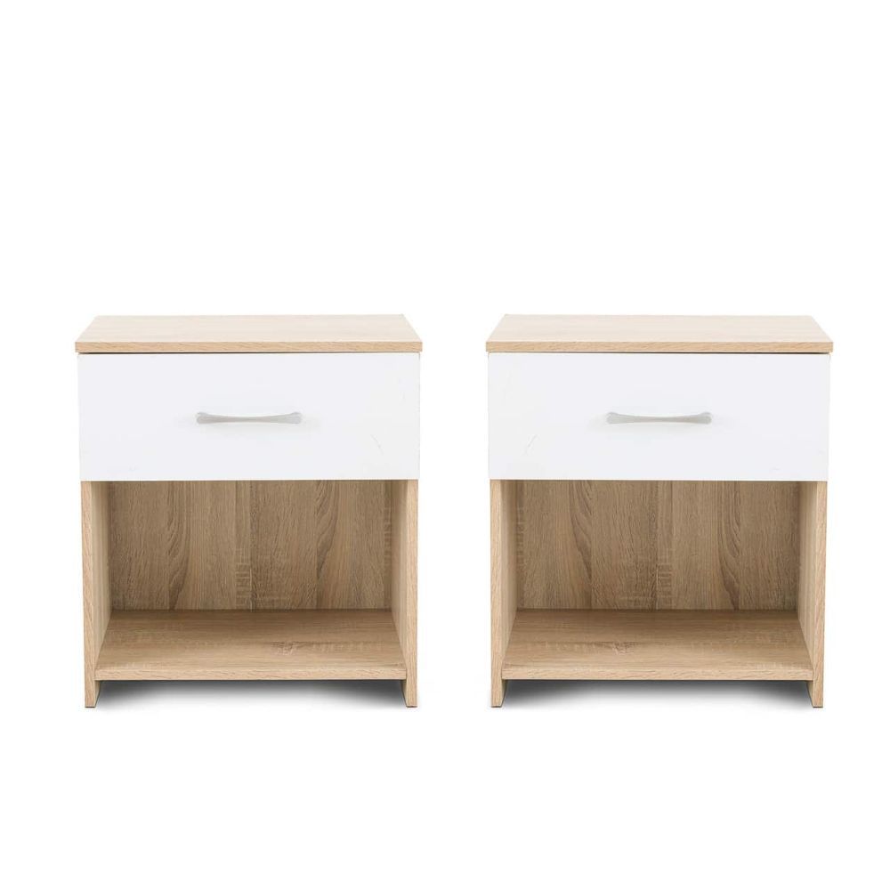 DualSpace Sonoma & White Storage Unit 55cm – Compact Two-Tone Home Storage Cabinet