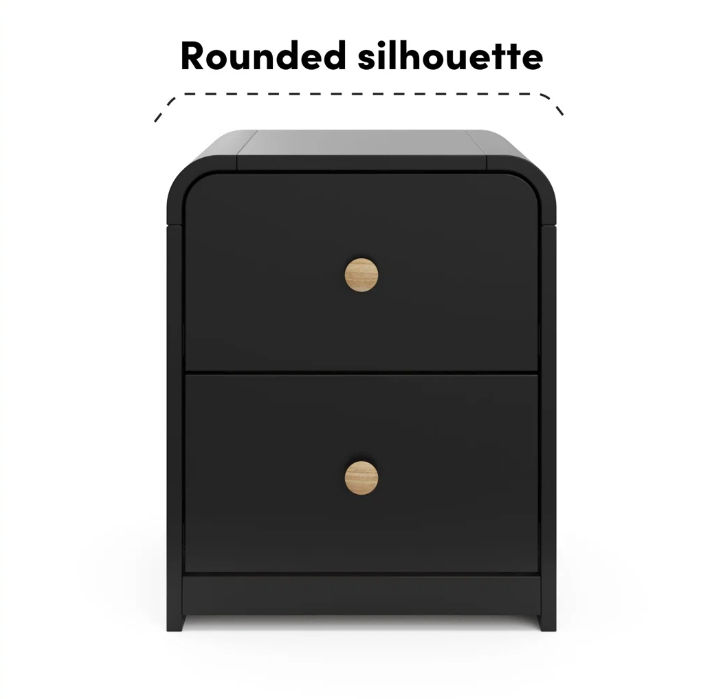 GreenLine Interiors Barney Black Night Stand