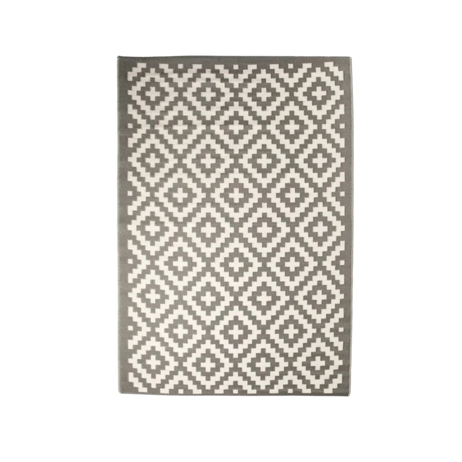 Black and White M1 Reversible Geometric Indoor & Outdoor Rug - 180 x 270 cm