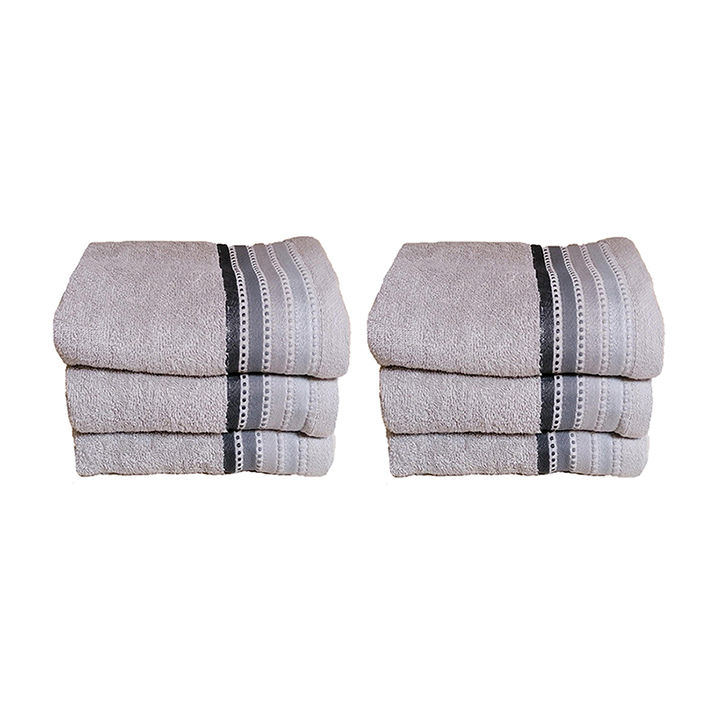 Royal Turkish Collection -450gsm -100% Cotton -Facecloth -Grey -Pack of 6