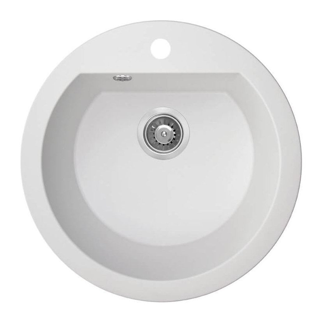 Laveo Dafne 510 Granite Composite Kitchen Sink 1 Bowl - White