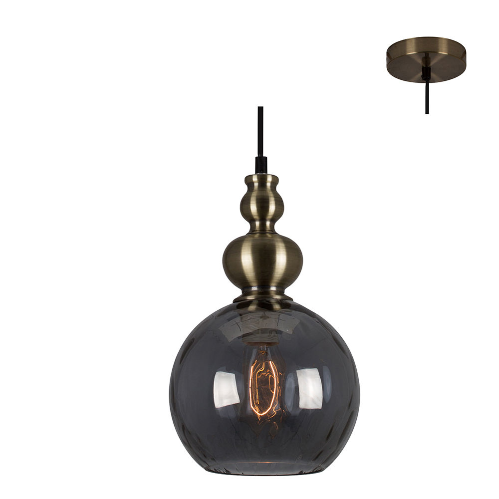 Victoria - Pendant - 190mm - Smokey Glass